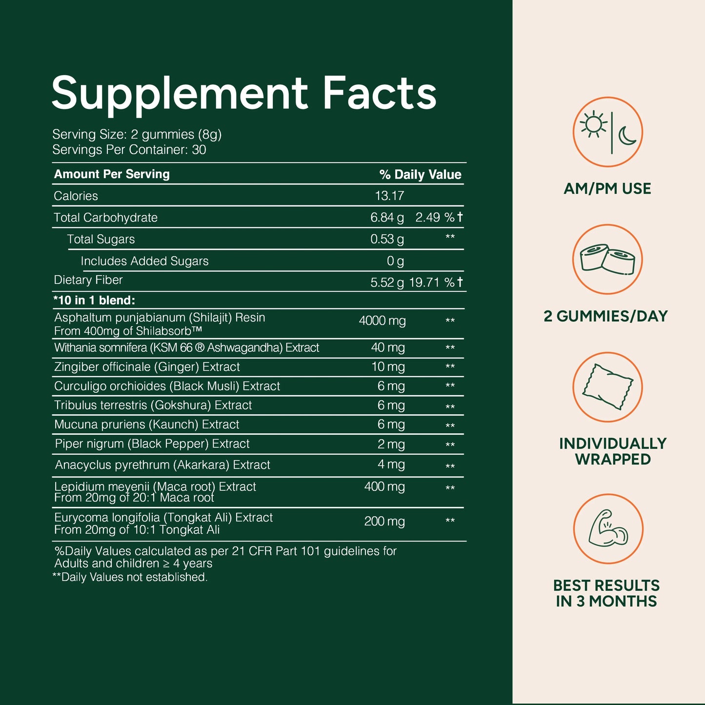 Root Labs 10-in-1 Alpha Shilajit Gummies | 4000 mg Pure Himalayan Shilajit, Tongkat Ali, Maca Root, 75% Fulvic Acid | ShilAbsorb Bioavailability Tech | Sugar-Free Vegan, 85+ Trace Minerals